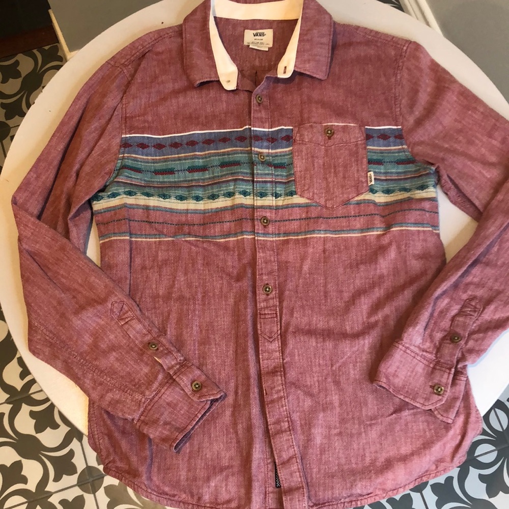 Vans Patterned Button Down Shirt - image 1